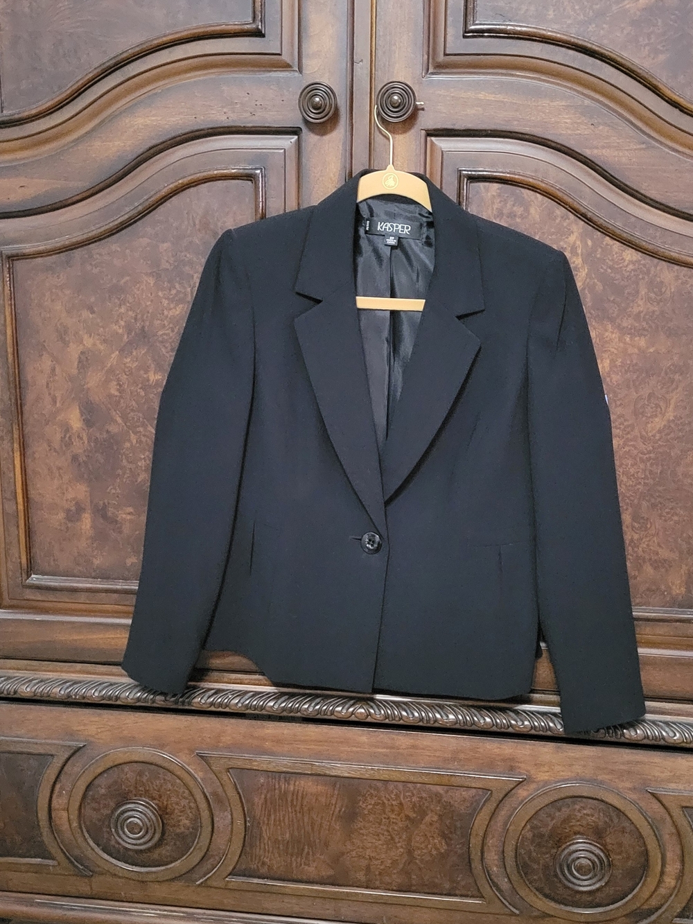 Kasper Black Single-Button Tailored Blazer 8P